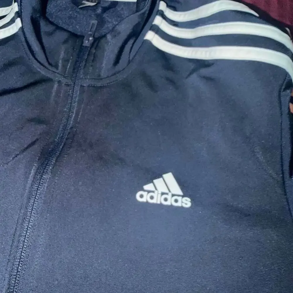 Adidas Navy Three Stripe Track Jacket